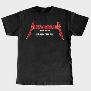 Alcoholica T-Shirt Kill Em All Ride The Lightning Metallica T-Shirt 73